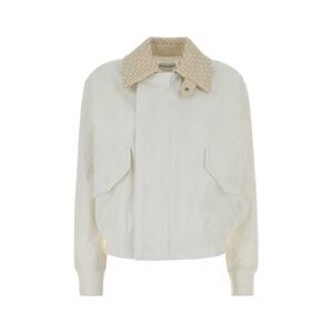 Bottega Veneta Women White Cotton Bomber Jacket